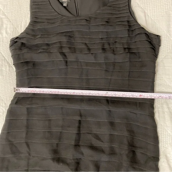 Talbots Black 100% Silk Layered Chiffon Cocktail Dress Elegant Sleeveless Sz 12 - Picture 13 of 14